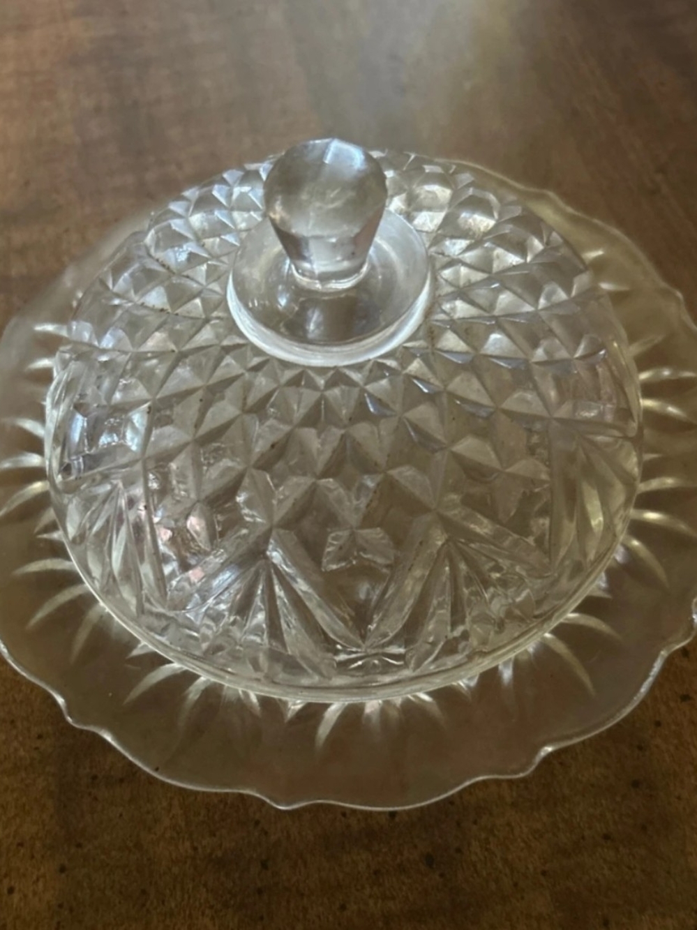 Vtn Anchor Hocking Clear Glass Covered Butter Dish - Home Dining